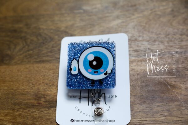 il_fullxfull.4431012644_t8vm Cute Eye Doctor Badge Reel, Ophthalmology, Optometrist, Doctor Office, Nurse Medical ID Holder, Retractable Badge Reel