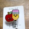il_fullxfull.4431045262_ber0 Pencil and Apple Teacher Badge Reel, ID Holder, Interchangeable Badge Reel, Pencil, Apple, Teacher Gift, Back to School