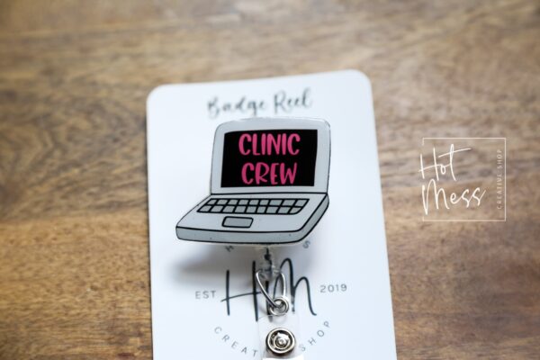 Clinic Crew Badge Reel, nurse appreciation badge reel, Clinic ID Holder