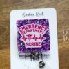 ED Scribe Badge Reel, nurse appreciation badge reel, Clinic ID Holder, Emergency Room Scribe, gift for er scribe