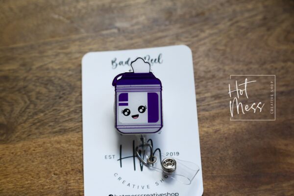 EVS Badge Reel, Environmental Services ID Holder, Custodian ID Holder, Retractable Acrylic Badge Reel, Medical Wipes