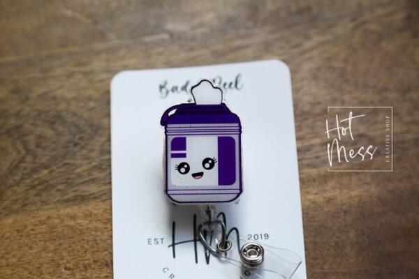 EVS Badge Reel, Environmental Services ID Holder, Custodian ID Holder, Retractable Acrylic Badge Reel, Medical Wipes