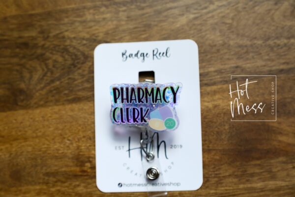il_fullxfull.4478405681_3mqy Pharmacy Clerk Badge Reel, Pharmacy ID Holder, Glitter Badge Reel, Interchangeable ID Holder