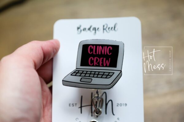 Clinic Crew Badge Reel, nurse appreciation badge reel, Clinic ID Holder