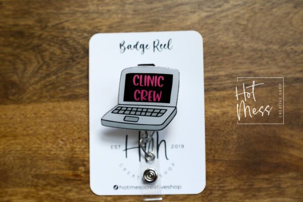 Clinic Crew Badge Reel, nurse appreciation badge reel, Clinic ID Holder