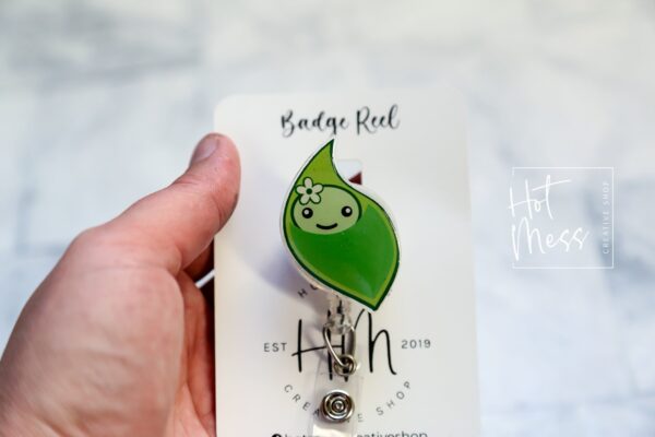 Peapod badge reel, Nursery ID Retractable Lanyard, Medical Field Interchangeable Badge Reel, Baby Nurse ID Badge Holder, RN Key Card