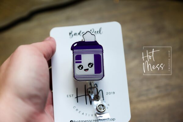 EVS Badge Reel, Environmental Services ID Holder, Custodian ID Holder, Retractable Acrylic Badge Reel, Medical Wipes