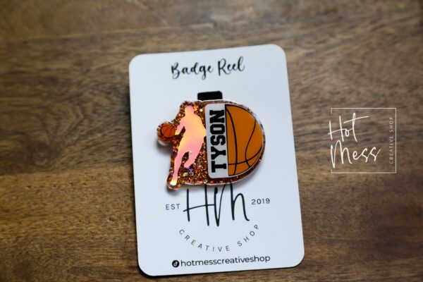 il_fullxfull.4497287255_28kr Personalized Basketball Player Badge Reel, Basketball Coach Badge Reel, Sports coach badge reel, sports badge reel