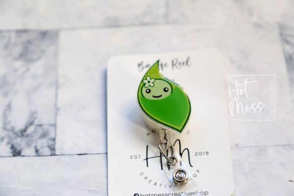 Peapod badge reel, Nursery ID Retractable Lanyard, Medical Field Interchangeable Badge Reel, Baby Nurse ID Badge Holder, RN Key Card