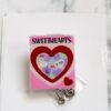 Valentines Day Badge Reel, Conversation Hearts,  Nurse Badge Reel, Retractable ID Holder, Interchangeable, Glitter Badge Reel