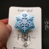 3D Snowflake Badge Reel, Winter Badge Reel, Nurse Badge Reel, Retractable ID Holder, Interchangeable, Glitter Badge Reel, Winter ID Holder
