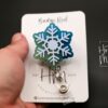 3D Snowflake Badge Reel, Winter Badge Reel, Nurse Badge Reel, Retractable ID Holder, Interchangeable, Glitter Badge Reel, Winter ID Holder