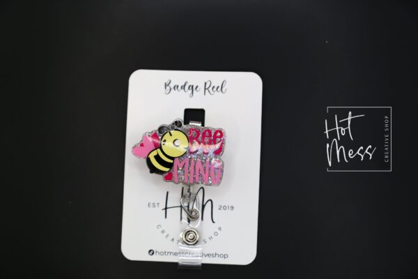 il_fullxfull.4543990036_pqxc Valentines Day Badge Reel, Bee Mine, Nurse Badge Reel, Retractable ID Holder, Interchangeable, Glitter Badge Reel