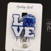 Love EMT Badge Reel, EMS Badge Reel, Glitter Badge Reel, Retractable Badge Reel, Interchangeable Badge Reel