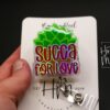 Valentines Day Badge Reel, Succa for Love,  Nurse Badge Reel, Retractable ID Holder, Interchangeable, Glitter Badge Reel