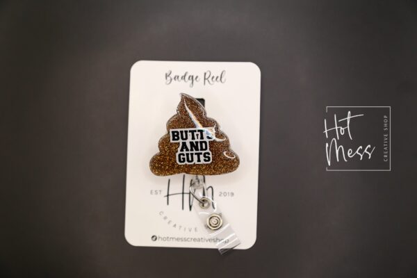 il_fullxfull.4549081494_7r2a Butts and Guts Funny Badge Reel, GI ID Holder, gastroenterologist Badge Holder, GI Nurse
