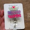 Valentines Day Badge Reel, Nacho Valentine,  Nurse Badge Reel, Retractable ID Holder, Interchangeable, Glitter Badge Reel