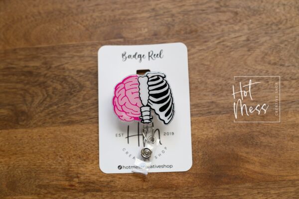 il_fullxfull.4583762040_3uaj Brain Rib Badge Reel, Internal Medicine Retractable ID, Lanyard Badge Holder, Nurse Gift, Medical Badge Reel, xray reel