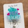 Wife Mom Teacher Badge Reel, ID Holder, Interchangeable Badge Reel, Teacher Gift, Daycare Teacher, Teacher Lanyard