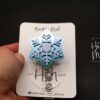 3D Snowflake Badge Reel, Winter Badge Reel, Nurse Badge Reel, Retractable ID Holder, Interchangeable, Glitter Badge Reel, Winter ID Holder