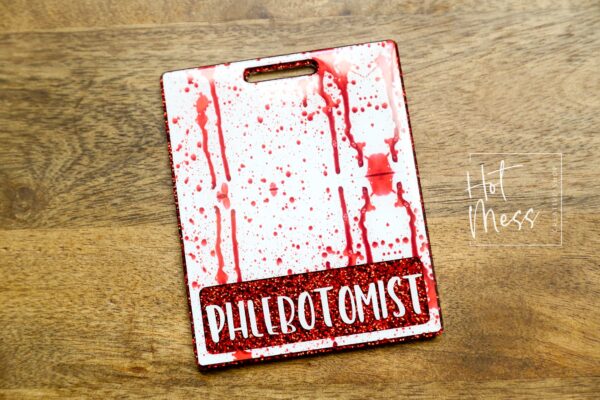 Blood Splatter Badge Buddy, Funny Medical Badge Buddy, ER, Paramedic