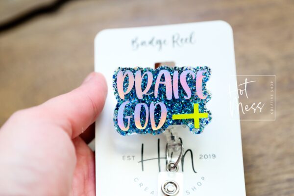 Praise God Badge Reel, Retractable Badge Reel, Interchangeable Badge Reel, Christian ID Holder, praise god from whom, all blessings flow