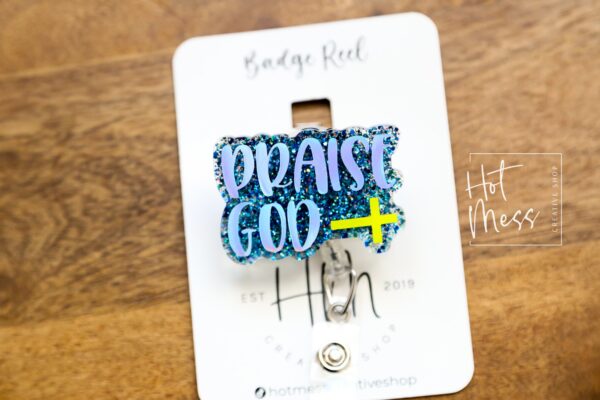 Praise God Badge Reel, Retractable Badge Reel, Interchangeable Badge Reel, Christian ID Holder, praise god from whom, all blessings flow