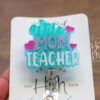 Wife Mom Teacher Badge Reel, ID Holder, Interchangeable Badge Reel, Teacher Gift, Daycare Teacher, Teacher Lanyard