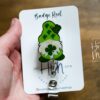 il_fullxfull.4675769562_azff St. Patrick's Day badge reel, Gnome, Custom Badge Reel, Retractable ID Holder, Interchangeable, Glitter Badge Reel