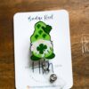il_fullxfull.4675769590_lm9d St. Patrick's Day badge reel, Gnome, Custom Badge Reel, Retractable ID Holder, Interchangeable, Glitter Badge Reel