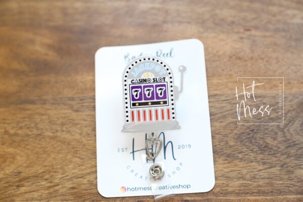 il_fullxfull.4675815886_io0z Slot Machine Badge Reel, Casino Badge Reel, Poker Chip, Interchangeable, ID Holder, las vegas