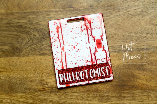 Blood Splatter Badge Buddy, Funny Medical Badge Buddy, ER, Paramedic