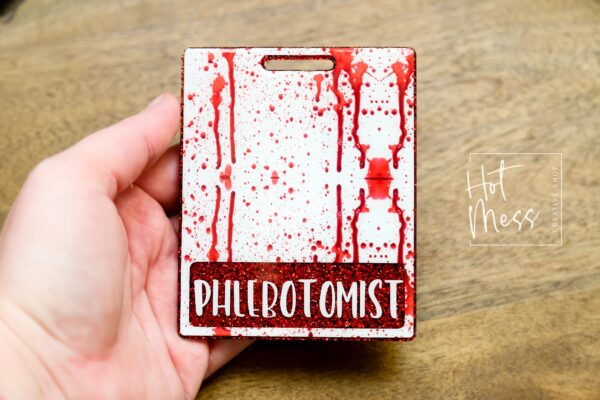 Blood Splatter Badge Buddy, Funny Medical Badge Buddy, ER, Paramedic