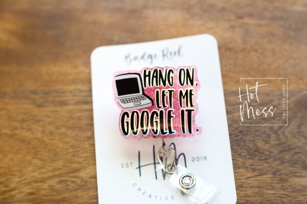 Hang on Funny Badge Reel, RN ID Holder, Retractable Acrylic Badge Reel, Nurse Gift, Night Shift, Office ID Holder, Custom Badge Reel