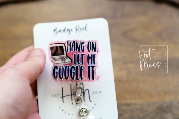 Hang on Funny Badge Reel, RN ID Holder, Retractable Acrylic Badge Reel, Nurse Gift, Night Shift, Office ID Holder, Custom Badge Reel