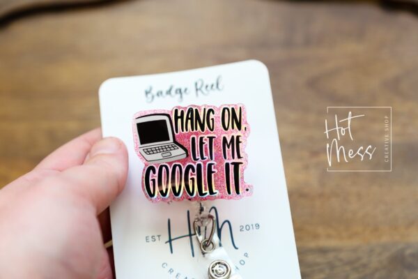 Hang on Funny Badge Reel, RN ID Holder, Retractable Acrylic Badge Reel, Nurse Gift, Night Shift, Office ID Holder, Custom Badge Reel