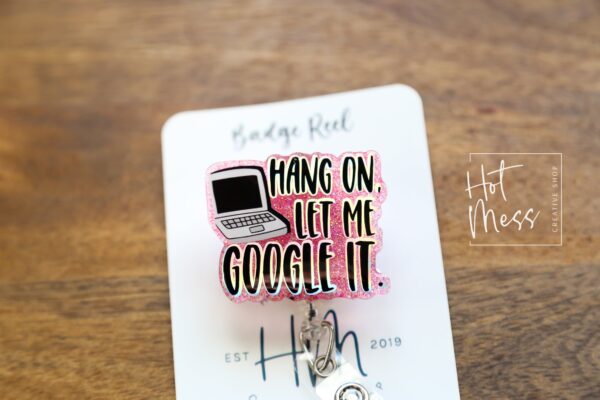 Hang on Funny Badge Reel, RN ID Holder, Retractable Acrylic Badge Reel, Nurse Gift, Night Shift, Office ID Holder, Custom Badge Reel