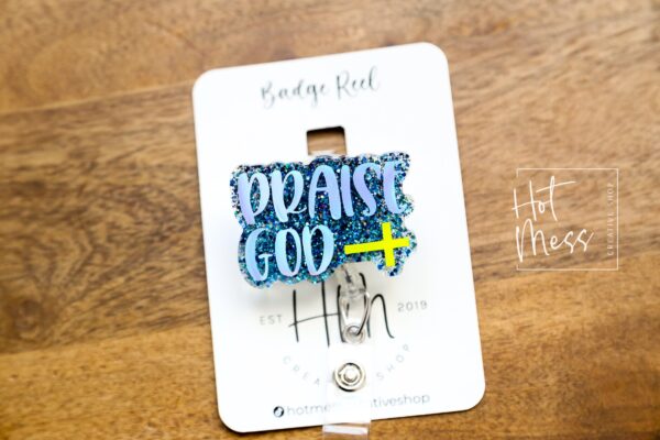 Praise God Badge Reel, Retractable Badge Reel, Interchangeable Badge Reel, Christian ID Holder, praise god from whom, all blessings flow