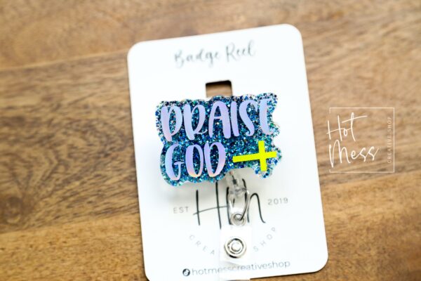 Praise God Badge Reel, Retractable Badge Reel, Interchangeable Badge Reel, Christian ID Holder, praise god from whom, all blessings flow