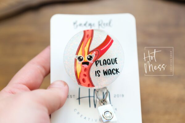 il_fullxfull.4677631566_edoy Plaque is Wack Funny Badge Reel, RN ID Holder, Nurse Gift, Night Shift, cardiologist, Custom Badge Reel