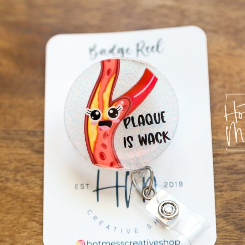 il_fullxfull.4677631570_mkvb Plaque is Wack Funny Badge Reel, RN ID Holder, Nurse Gift, Night Shift, cardiologist, Custom Badge Reel