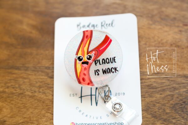 il_fullxfull.4677631570_mkvb Plaque is Wack Funny Badge Reel, RN ID Holder, Nurse Gift, Night Shift, cardiologist, Custom Badge Reel