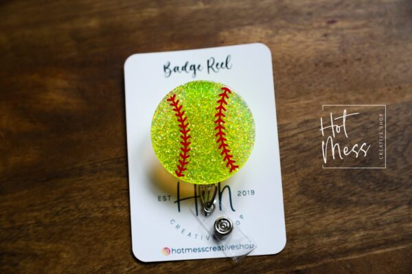 Softball Badge Reel, Baseball Coach Badge Reel, Sports coach badge reel, sports badge reel