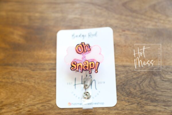 il_fullxfull.4724069593_ex53 Oh Snap Ortho Badge Reel, Cute badge reel, Nurse ID Holder, orthopedic badge reel, Doctor Badge Reel