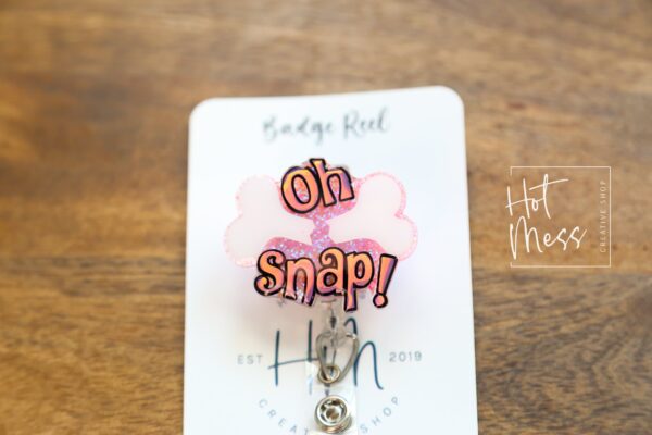 il_fullxfull.4724069595_dzcl Oh Snap Ortho Badge Reel, Cute badge reel, Nurse ID Holder, orthopedic badge reel, Doctor Badge Reel