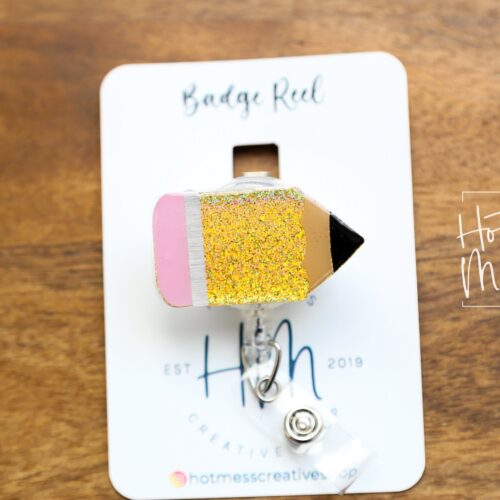 il_fullxfull.4725733342_octa Pencil Teacher Lanyard, Teacher Badge Reel, ID Holder, Interchangeable Badge Reel, Pencil and paper, Teacher Gift