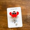 Happy Crab Badge Reel, ID holder, Retractable Badge Reel, Teacher ID Holder, Nurse Badge Reel, Glitter Badge Reel, Interchangeable