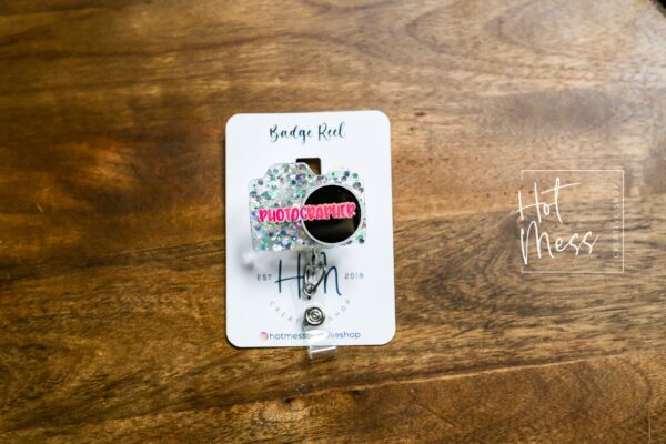 Photographer Badge Reel, Camera ID Holder,  Retractable id Holder, Interchangeable Badge, NILMDTS ID