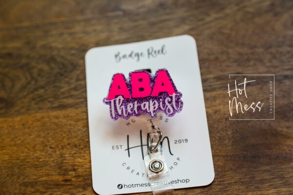 ABA Therapist Badge Reel, ADHD id Holder, Interchangeable ID Holder, Retractable Badge