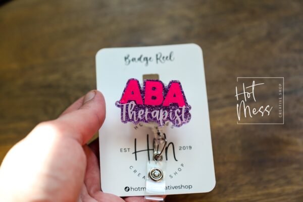 ABA Therapist Badge Reel, ADHD id Holder, Interchangeable ID Holder, Retractable Badge